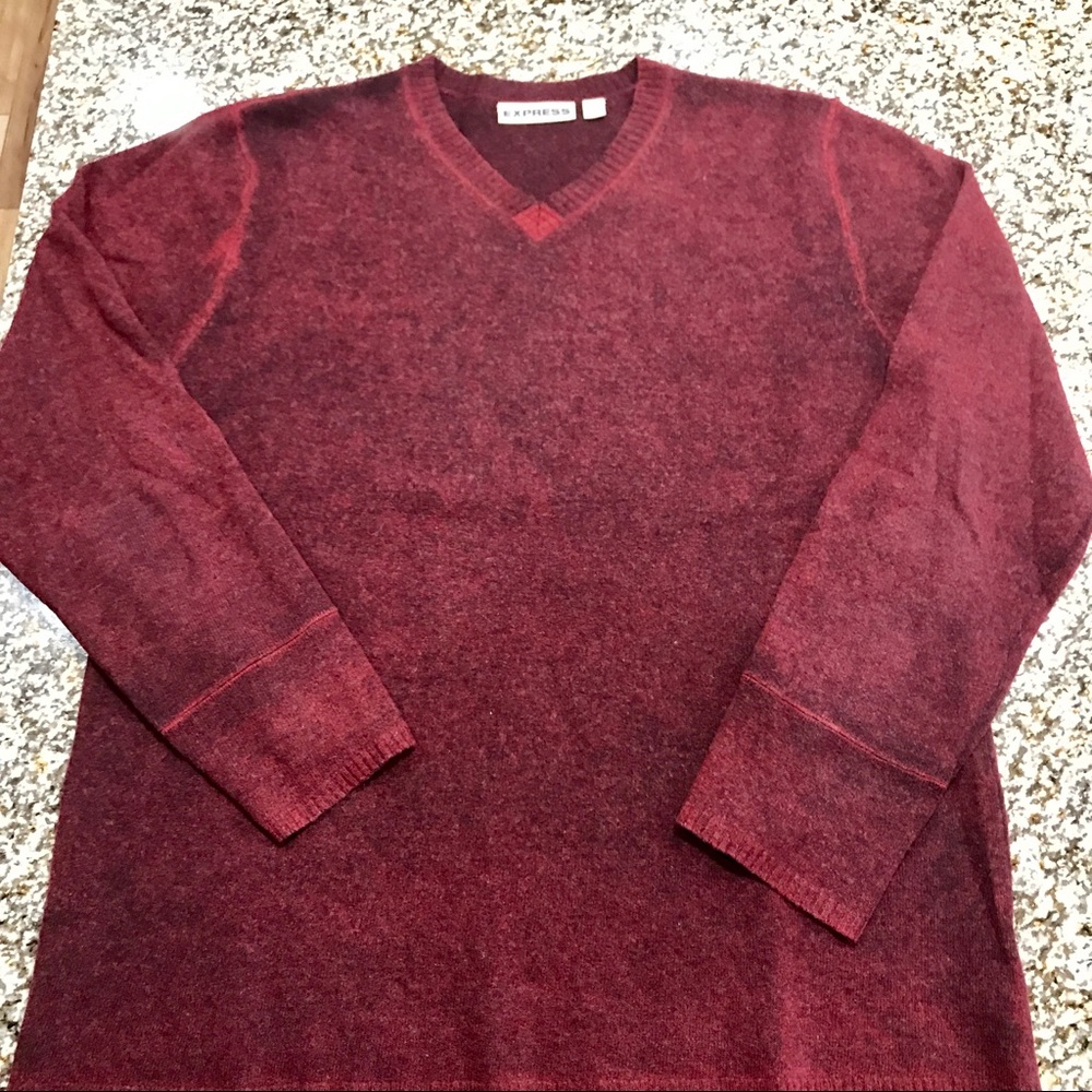 Express Red V neck sweater